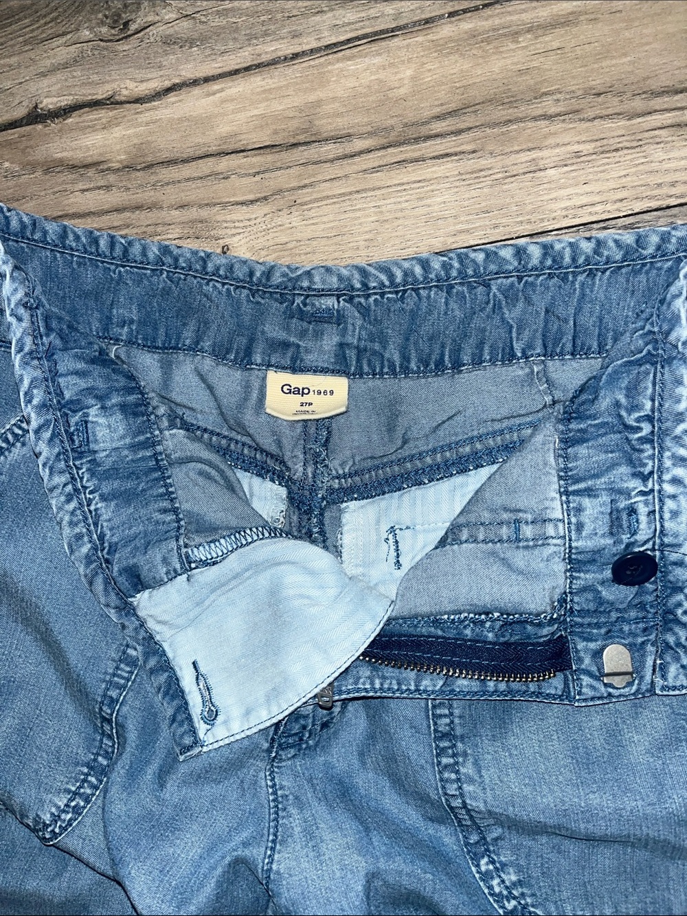 Gap Wide Leg Blue Denim Capri Size 27 P - Picture 7 of 14